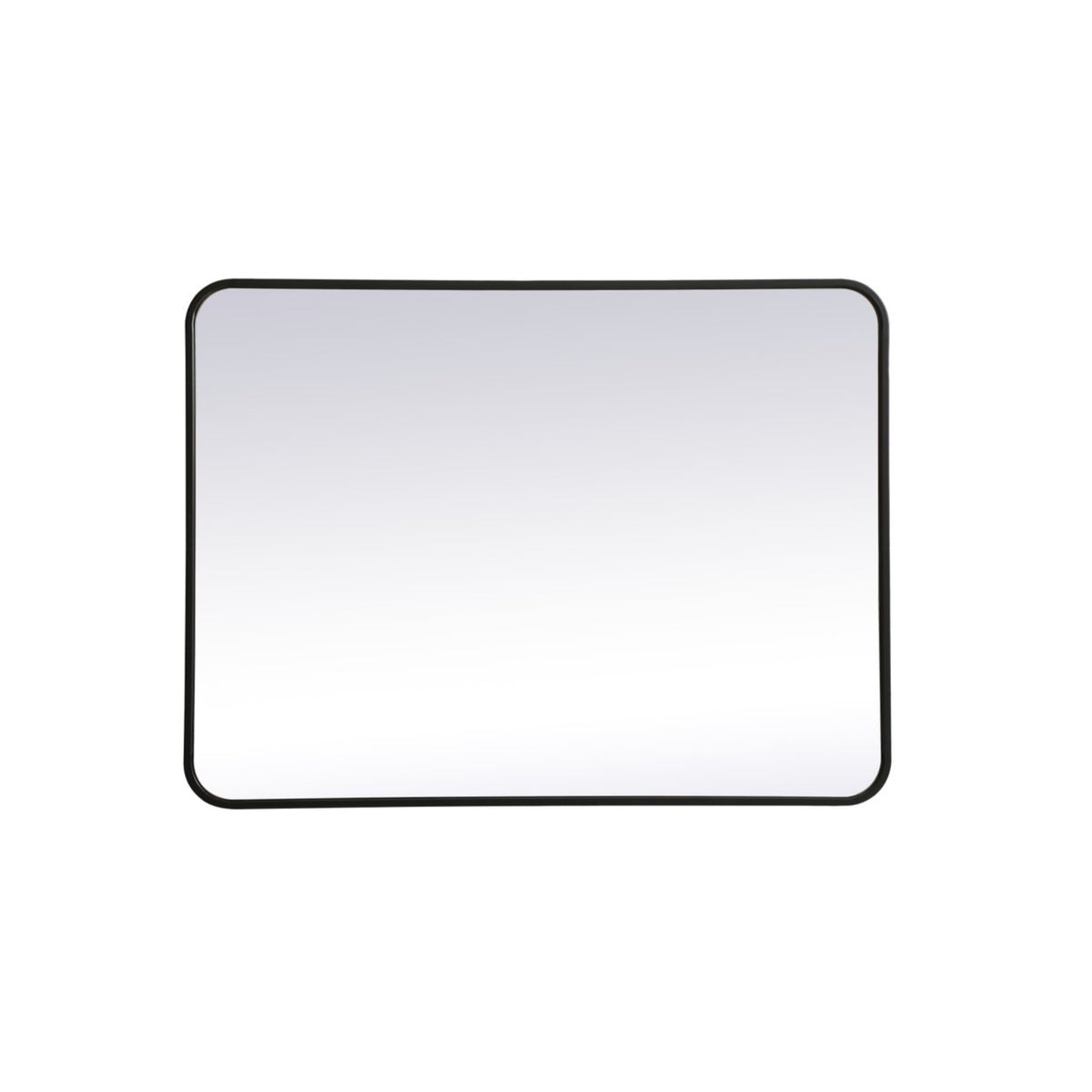 Soft Corner Metal Rectangular Mirror 27X36 Inch In Black