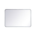 Soft Corner Metal Rectangular Mirror 27X40 Inch In Silver