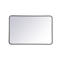 Soft Corner Metal Rectangular Mirror 28X42 Inch In Black