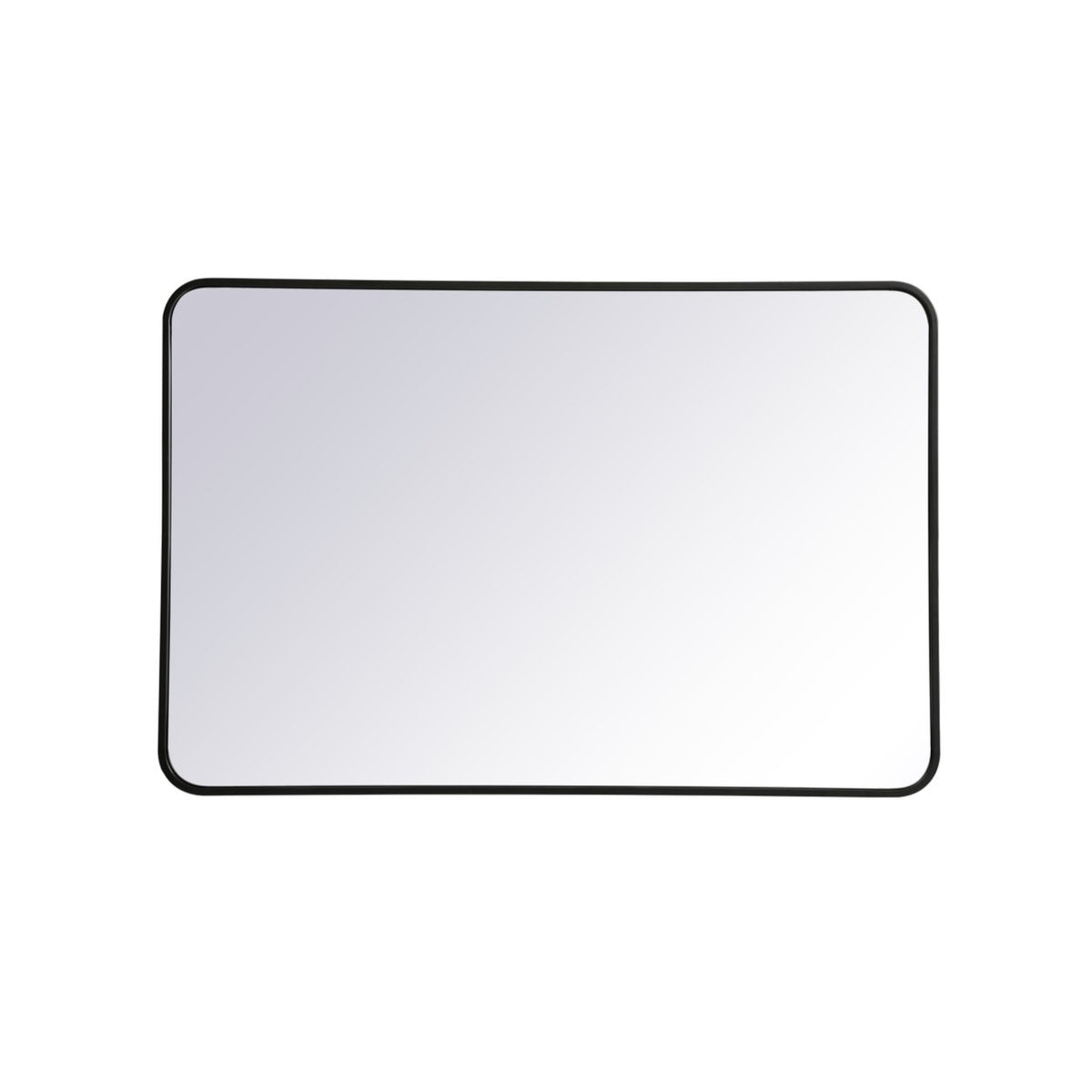 Soft Corner Metal Rectangular Mirror 28X42 Inch In Black