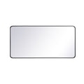 Soft Corner Metal Rectangular Mirror 30X60 Inch In Black