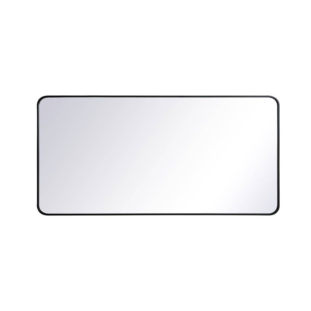 Soft Corner Metal Rectangular Mirror 30X60 Inch In Black