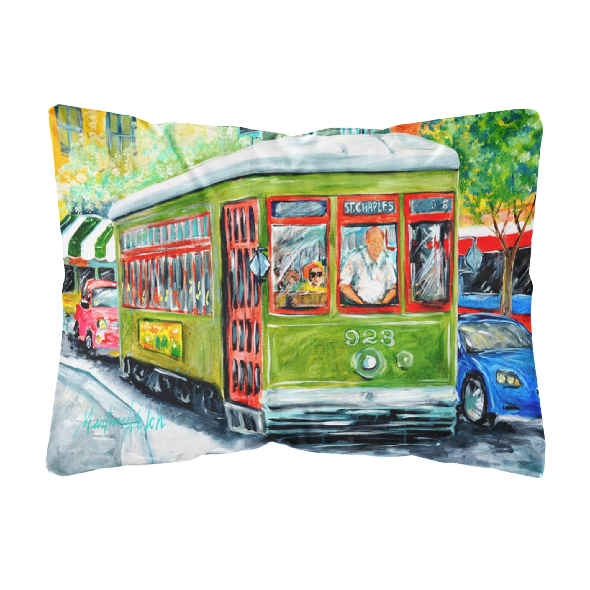 'Caroline'S Treasures Mw1152Pw1216 Street Car Canvas Fabric Decorative Pillow, Large, Multicolor'