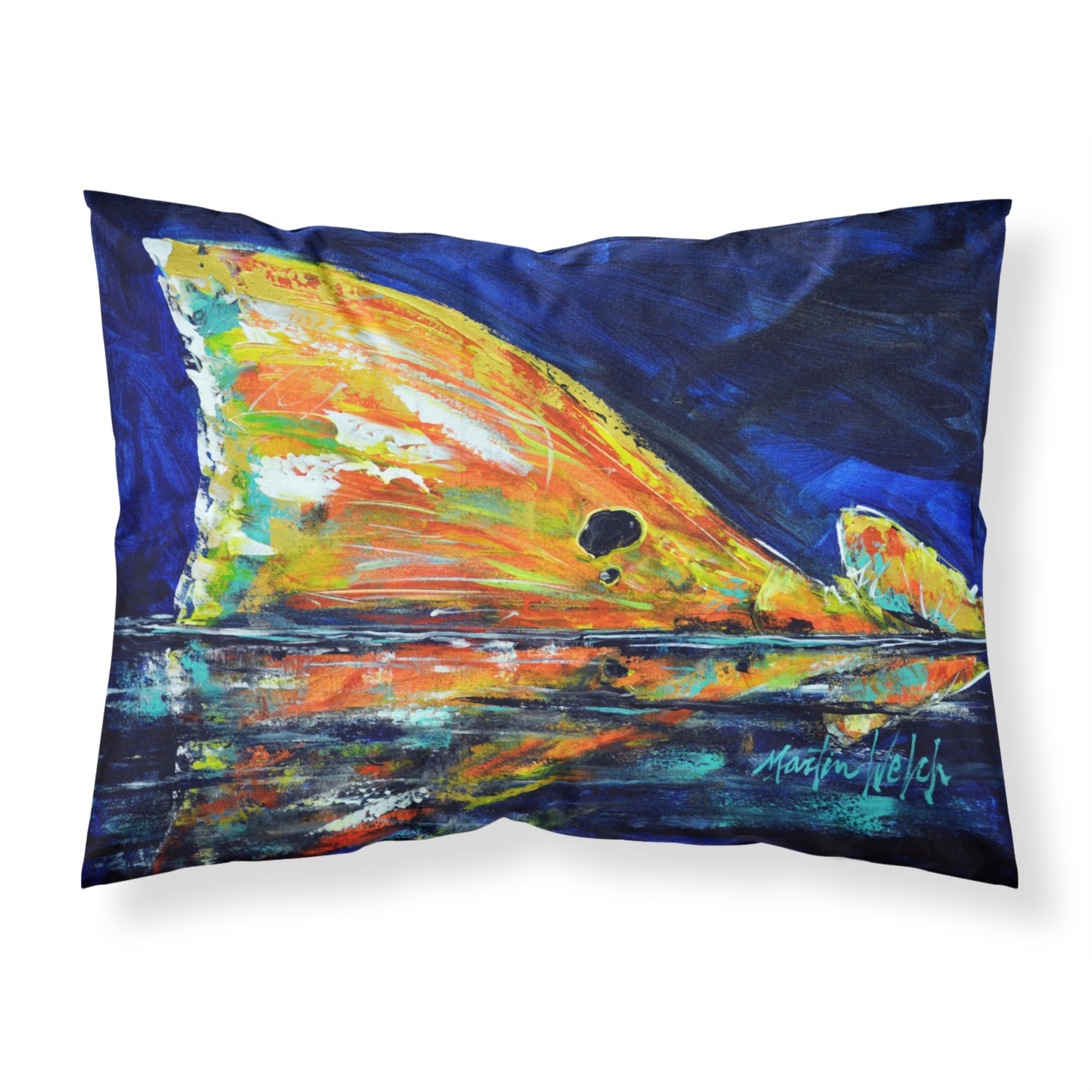 'Caroline'S Treasures Flipper Red Fish Fabric Standard Pillowcases, Multicolor'