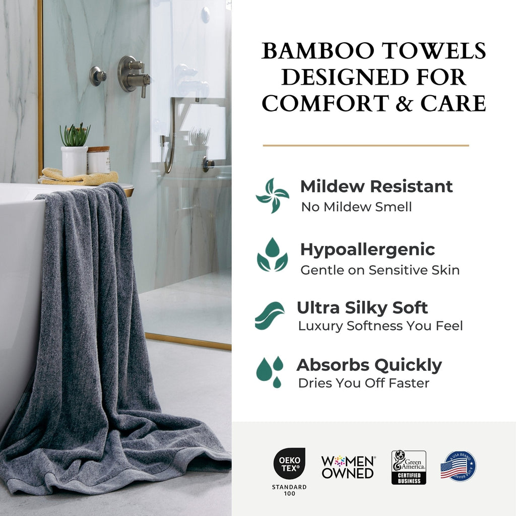 Bamboo Cotton Bath Sheet - Viscose from Bamboo + Cotton - Extra Large - Charcoal