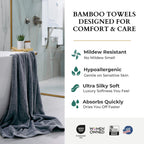 Bamboo Cotton Bath Sheet - Viscose from Bamboo + Cotton - Extra Large - Charcoal