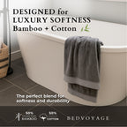 Bamboo Cotton Bath Sheet - Viscose from Bamboo + Cotton - Extra Large - Charcoal