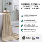 Bamboo Cotton Bath Sheet - Viscose from Bamboo + Cotton - Extra Large - Sand