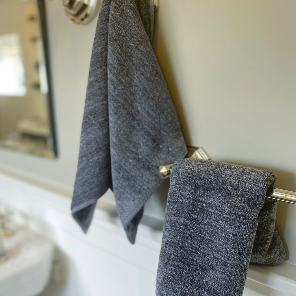Bamboo Hand Towels - Viscose from Bamboo + Cotton - 2pk - Charcoal