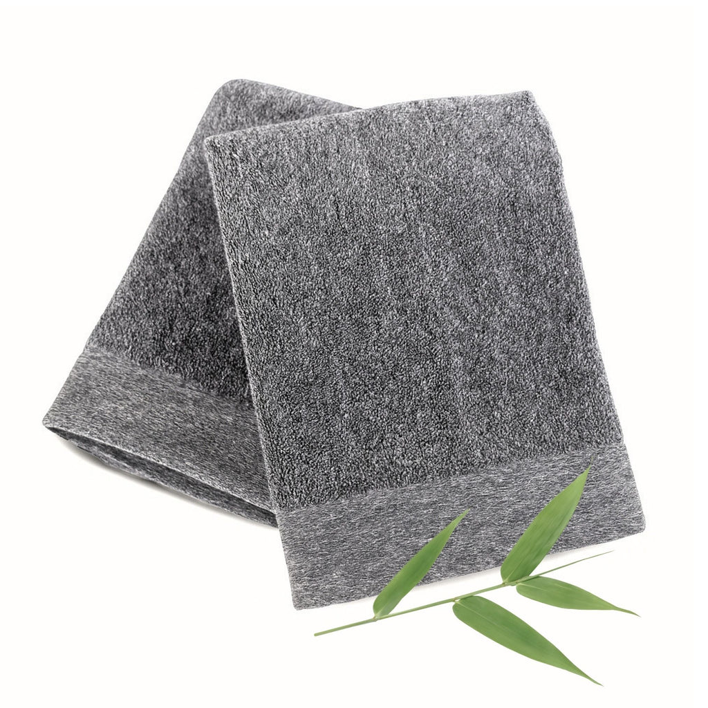 Bamboo Hand Towels - Viscose from Bamboo + Cotton - 2pk - Charcoal