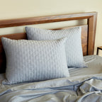 Bamboo Cotton Quilted Shams - Viscose from Bamboo + Cotton - 2pk - Standard - Silver