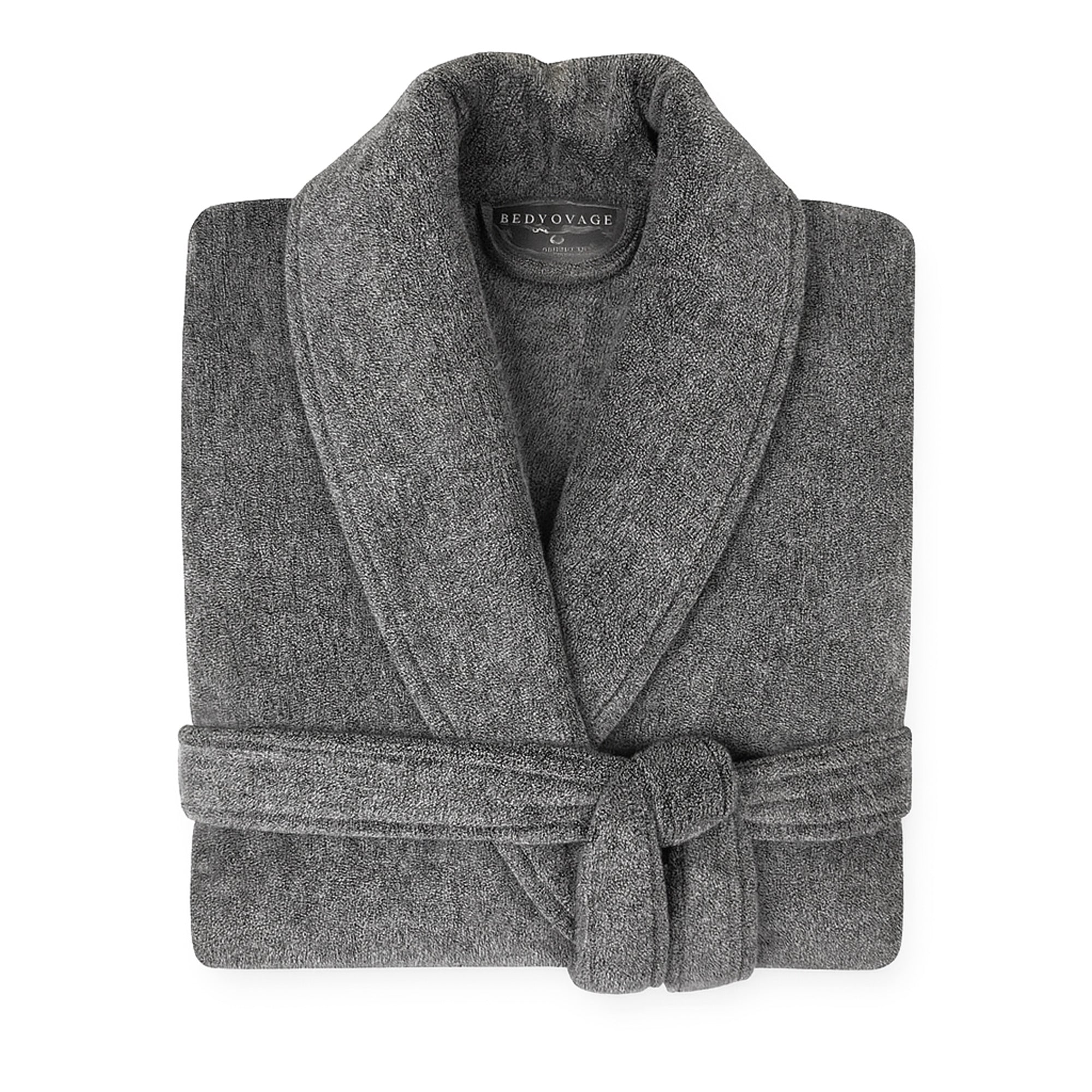 Bamboo Cotton Bath Robe - Viscose from Bamboo + Cotton - Charcoal