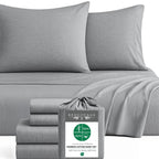 Bamboo Cotton Sheet Set - Viscose from Bamboo + Cotton - Silver