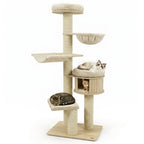 75.5" Tall Cat Tree with Sisal Posts, Hammock & Basket