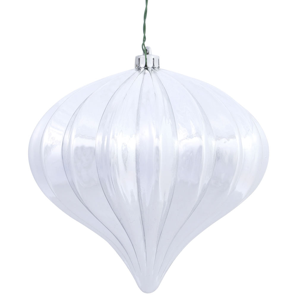 Vickerman 5.7 Inch  Silver Shiny Onion Uv Drilled 3/Bag  N151207Dsv