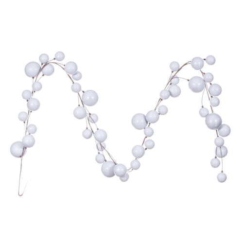 10 Silver Pearl Branch Ball Garland