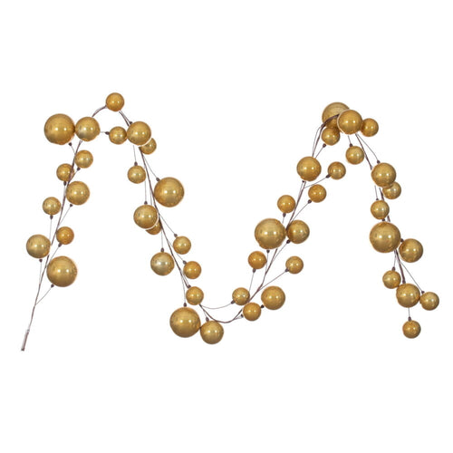 10 Gold Pearl Branch Ball Garland