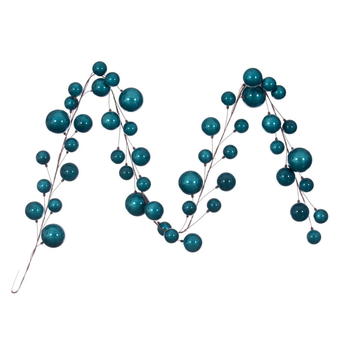 10 Dark Teal Pearl Branch Ball Garland