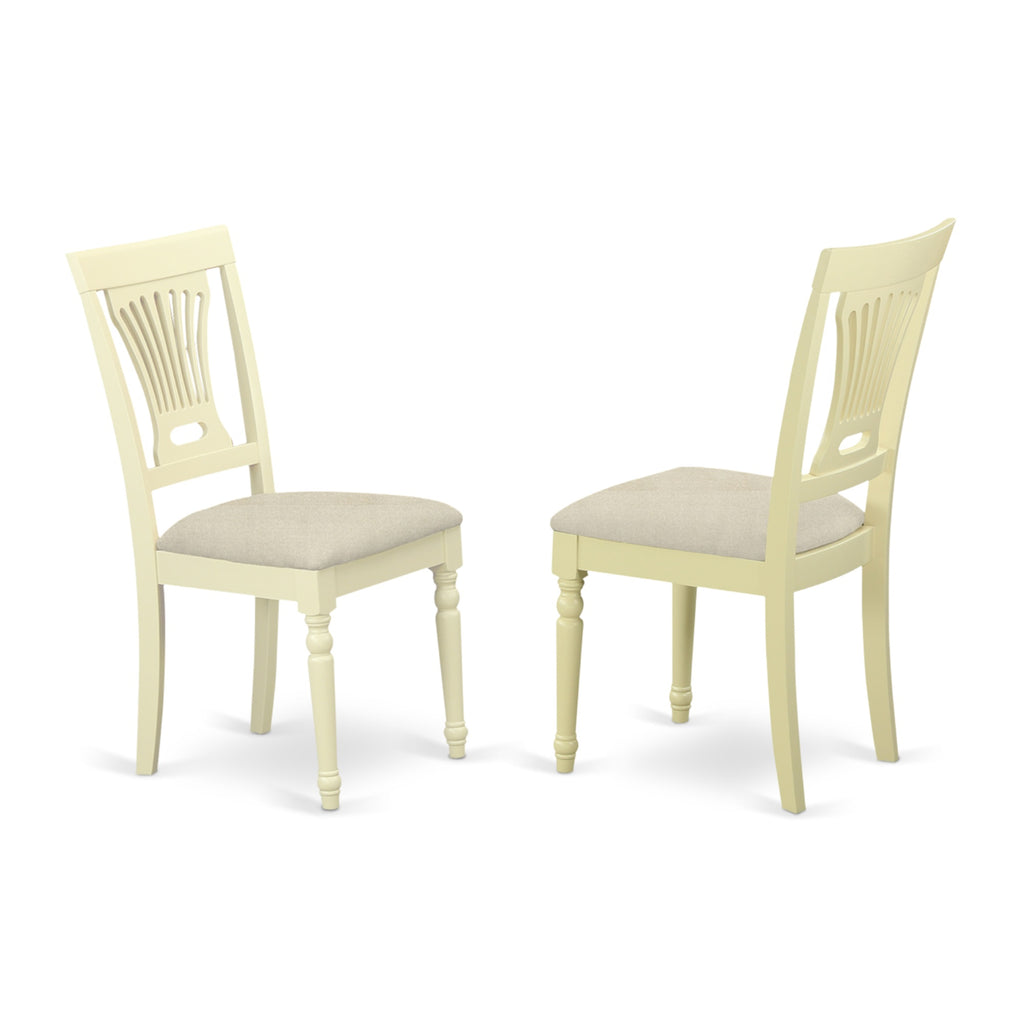 East West Furniture NAPL7-WHI-C 7 Piece Kitchen Table Set Consist of a Rectangle Dining Table with Butterfly Leaf and 6 Linen Fabric Upholstered Dining Chairs, 40x78 Inch, Buttermilk & Cherry