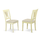 East West Furniture NAPL7-WHI-C 7 Piece Kitchen Table Set Consist of a Rectangle Dining Table with Butterfly Leaf and 6 Linen Fabric Upholstered Dining Chairs, 40x78 Inch, Buttermilk & Cherry
