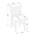 East West Furniture NFC-OAK-W Norfolk Dining Chairs - Slat Back Wooden Seat Chairs, Set of 2, Oak