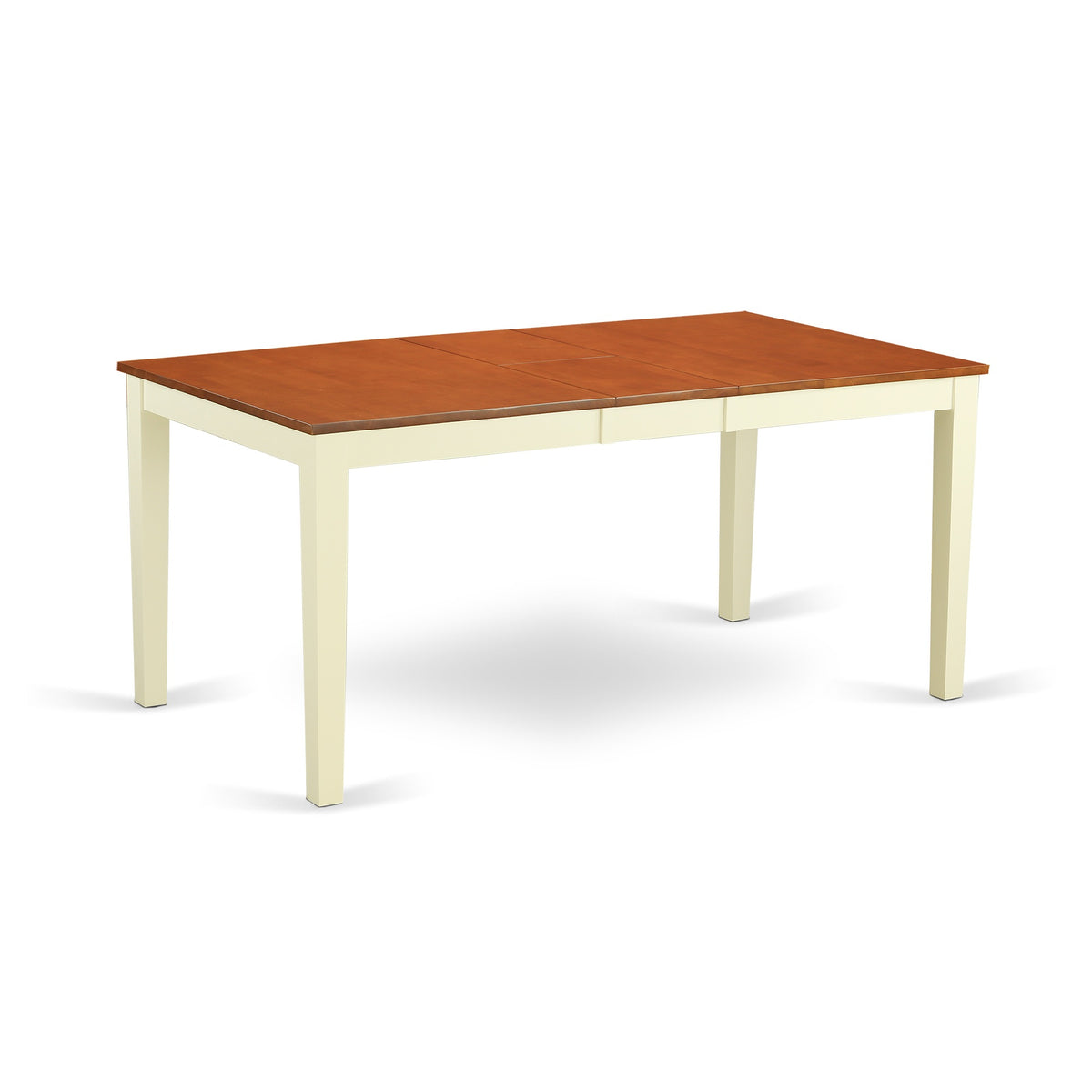 East West Furniture NIDO6-WHI-W 6 Piece Modern Set Contains a Rectangle Wooden Table with Butterfly Leaf and 4 Dining Chairs with a Bench, 36x66 Inch, Buttermilk & Cherry