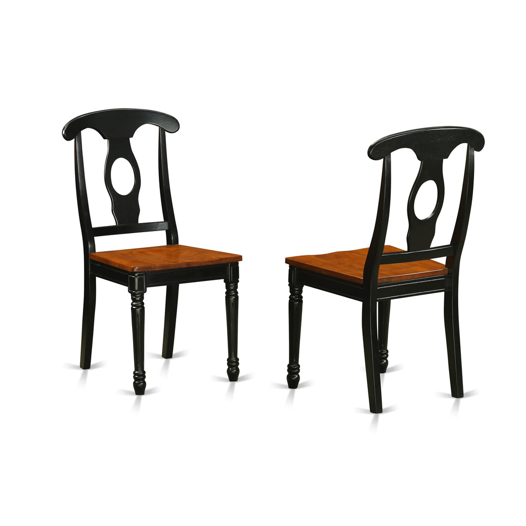 East West Furniture NIKE5-BCH-W 5 Piece Dining Set for 4 Includes a Rectangle Kitchen Table with Butterfly Leaf and 4 Dinette Chairs, 36x66 Inch, Black & Cherry