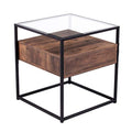 Olivern Glasstop End Table W/ Storage