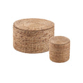 Satalia Round Water Hyacinth Storage Tables  2Pc Set