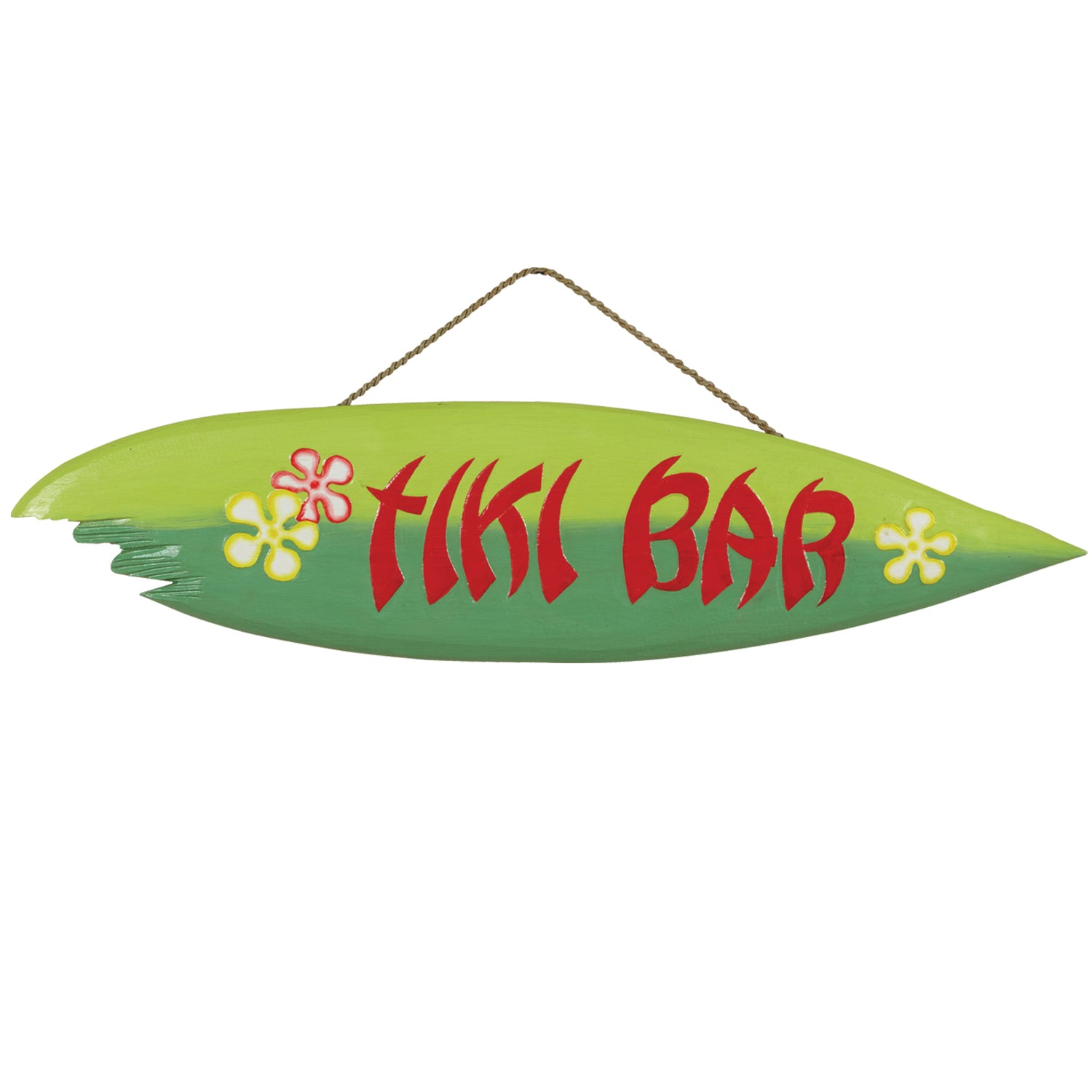 Tiki Bar Surfboard Outdoor Wall Decor - Green