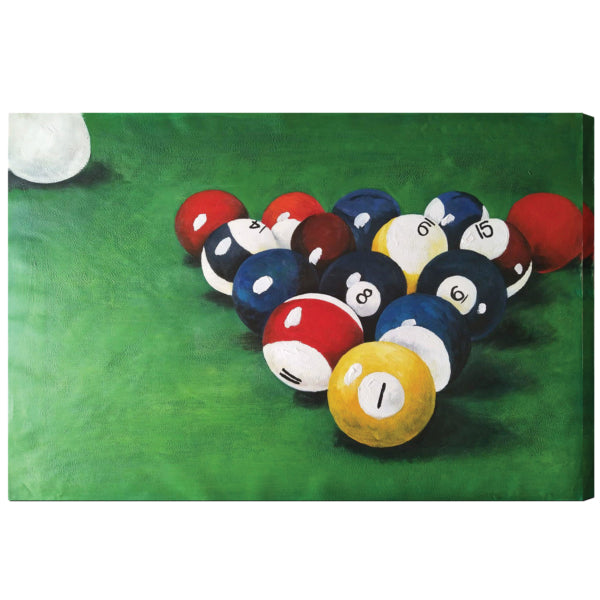 Oil Painting On Canvas  Racked Billiard Balls