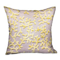 Plutus Lemon Reef Yellow, Cream Floral Luxury Throw Pillow Double Sided  18' X 18'