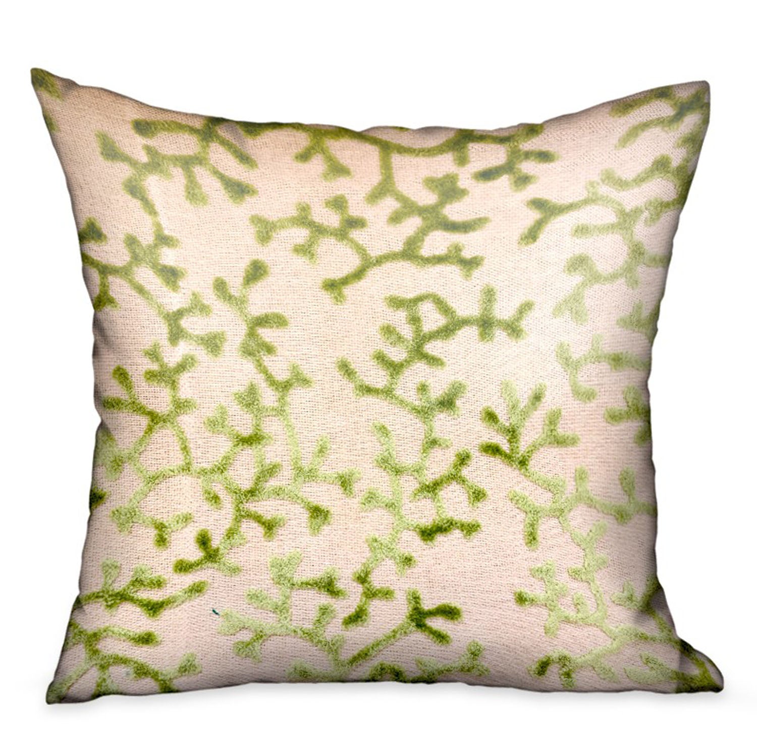 Plutus Sage Reef Apple Green Floral Luxury Throw Pillow Double Sided  12' X 20'