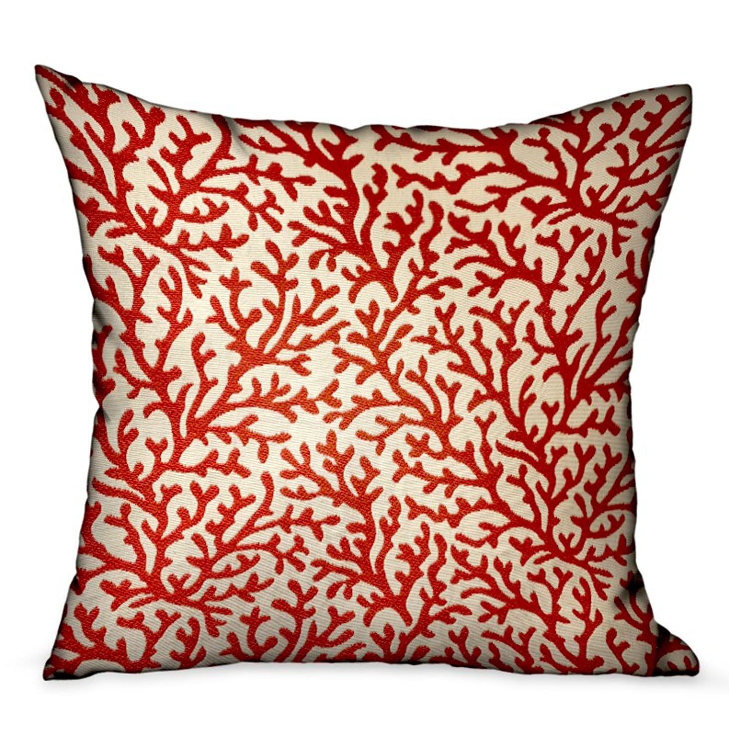 Plutus Sweet Trinidad Red Floral Luxury Throw Pillow Double Sided  20' X 20'