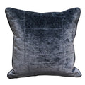 Plutus Bleu Velour Blue Luxury Throw Pillow Double Sided  12' X 25'