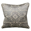 Plutus Daria Moss Silver Geometric Luxury Throw Pillow Double Sided  20' X 20'
