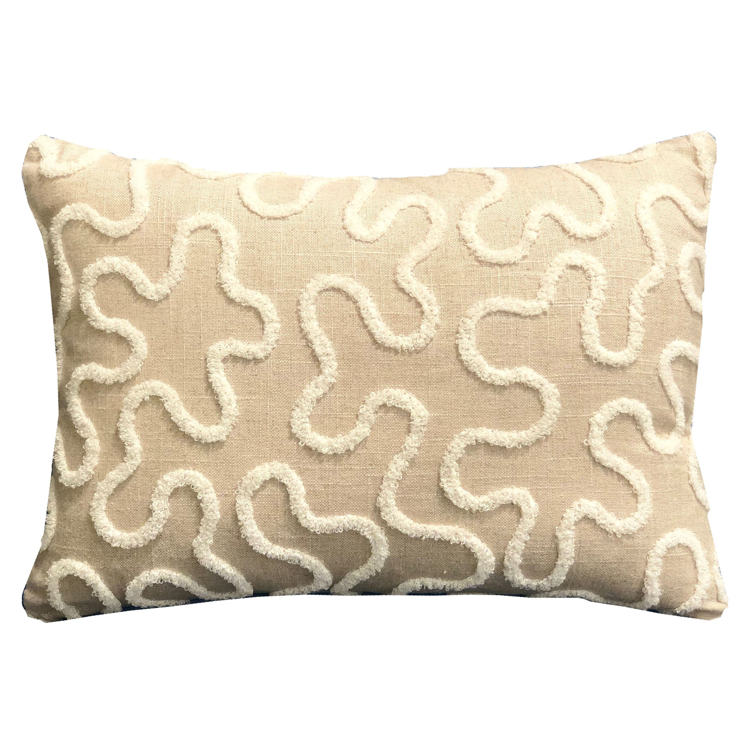 Plutus Chandra Taal Beige Geometric Luxury Throw Pillow Double Sided  12' X 20'