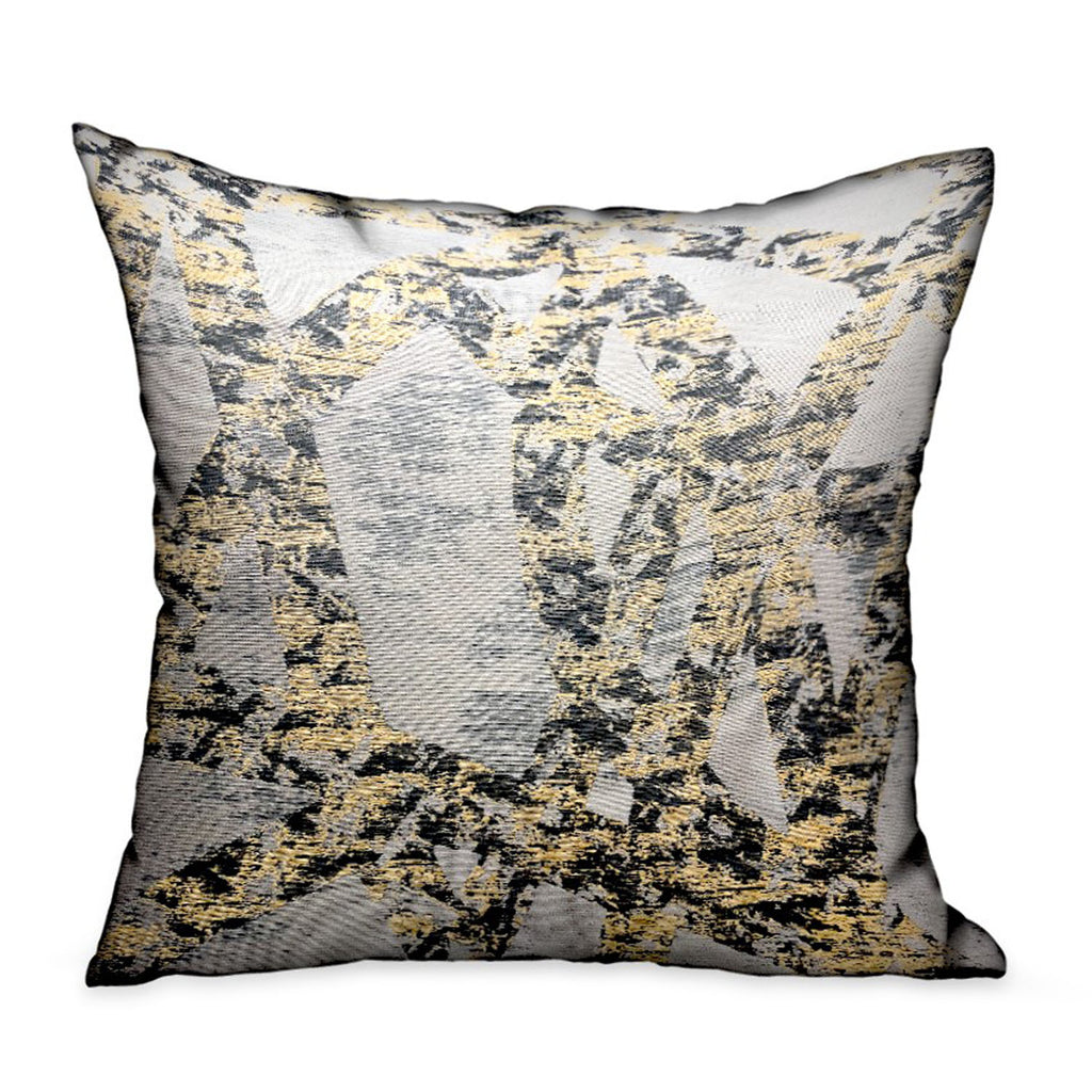 Plutus Craven Dust Gold, Gray Abstract Luxury Throw Pillow Double Sided  12' X 20'