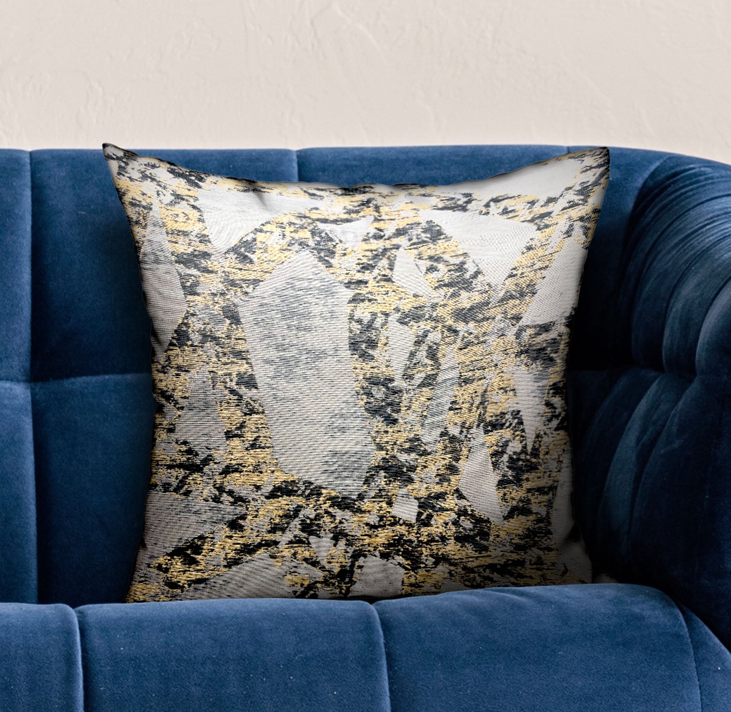 Plutus Craven Dust Gold, Gray Abstract Luxury Throw Pillow Double Sided  12' X 20'
