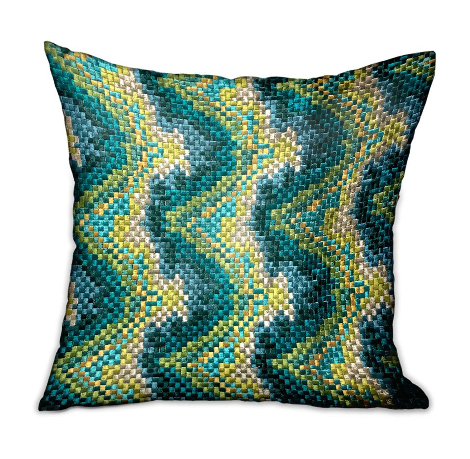 Plutus Montage Haven Green Geometric Luxury Throw Pillow Double Sided  12' X 20'
