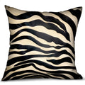 Plutus Black Zebra Black Animal Motif Luxury Throw Pillow Double Sided  24' X 24'