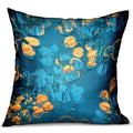 Plutus Bronze Blossom Blue Floral Luxury Throw Pillow Double Sided  12' X 20'