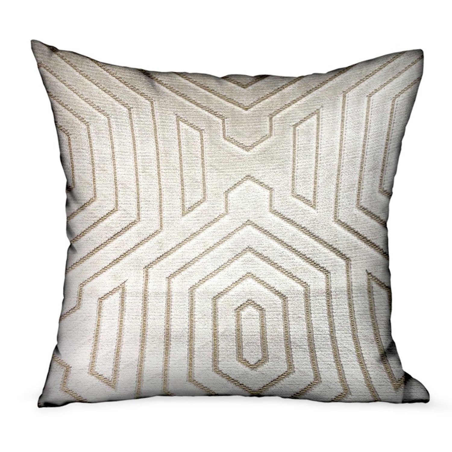 Plutus Pearly Velvet Gray Geometric Luxury Throw Pillow Double Sided  20' X 20'