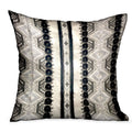 Plutus Scandanavian Stripe Black, White Geometric Luxury Throw Pillow Double Sided  12' X 20'
