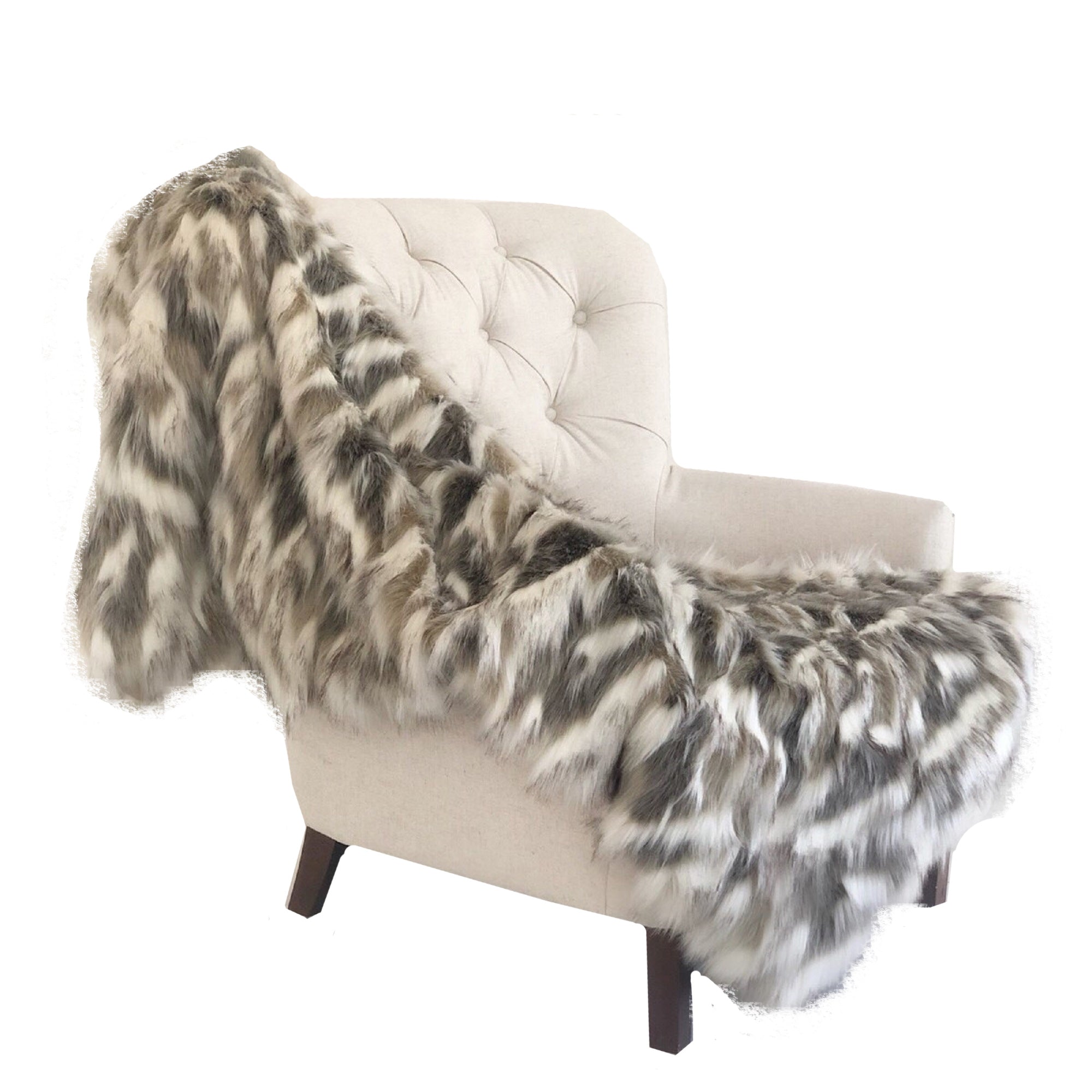 Plutus Tibet Faux Fox Handmade Luxury Throw Throw 36W X 60L