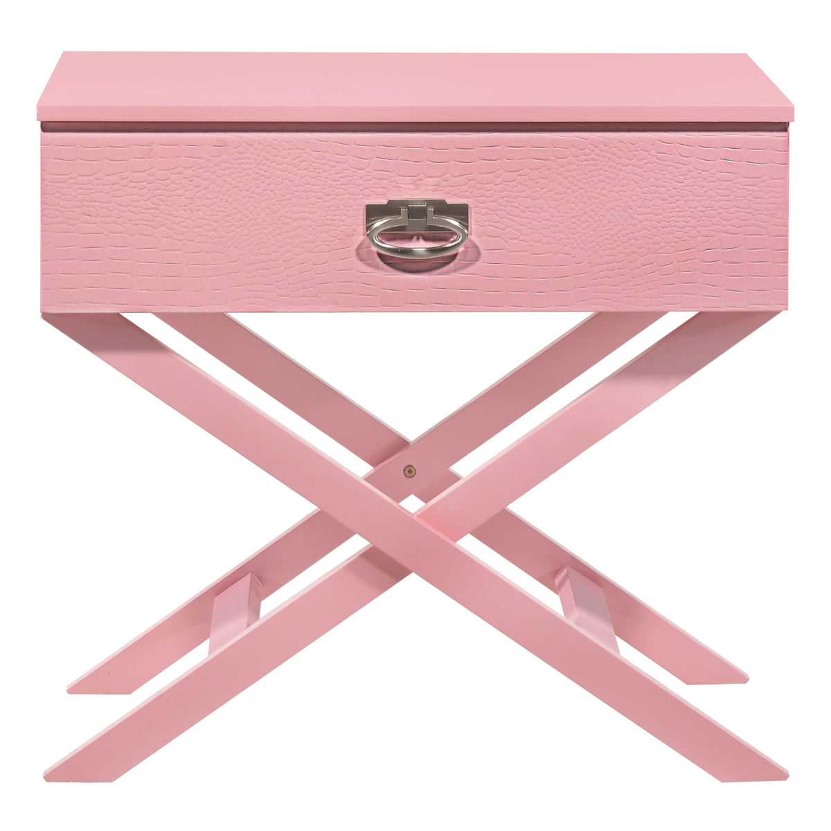 Xavier 1Drawer Pink Nightstand (25 In. H X 16 In. W X 27 In. D)