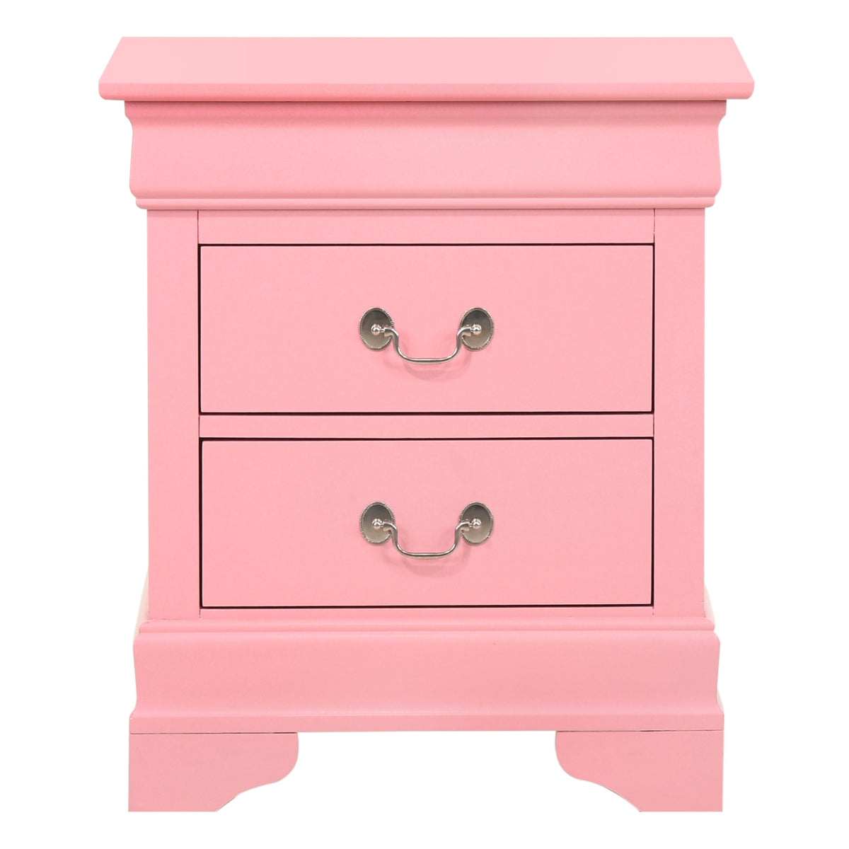 Louis Philippe 2Drawer Pink Nightstand (24 In. H X 21 In. W X 16 In. D)