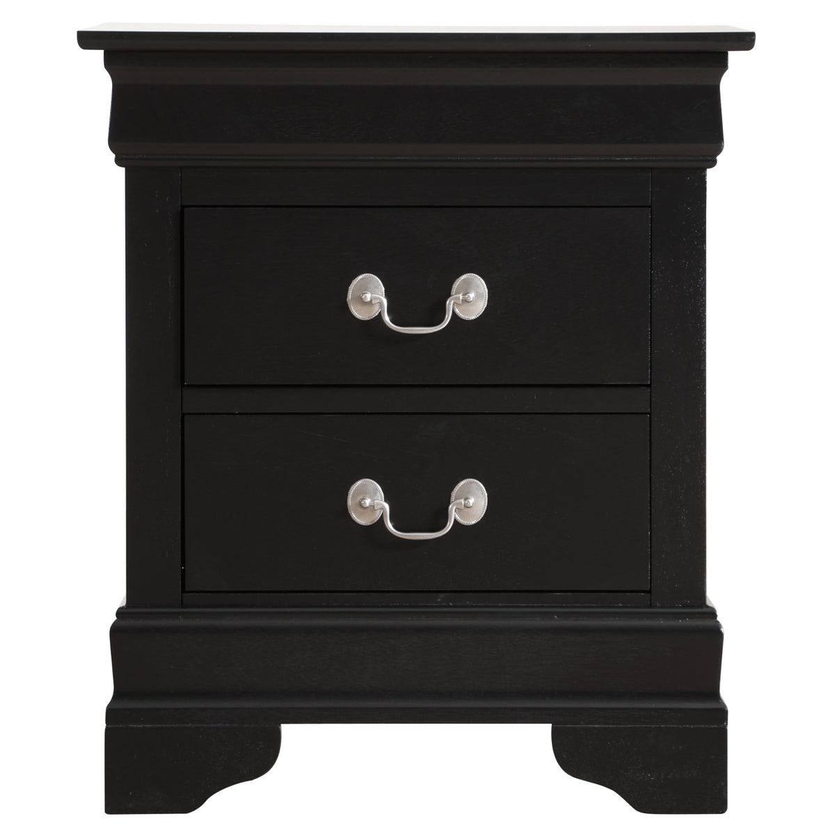 Louis Philippe 2Drawer Black Nightstand (24 In. H X 21 In. W X 16 In. D)