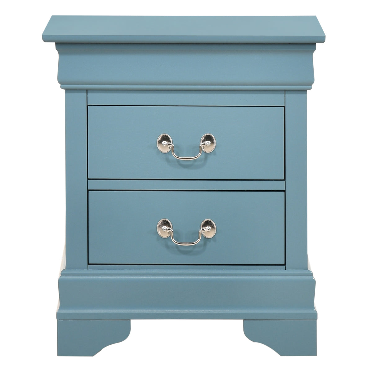 Louis Philippe 2Drawer Teal Nightstand (24 In. H X 21 In. W X 16 In. D)