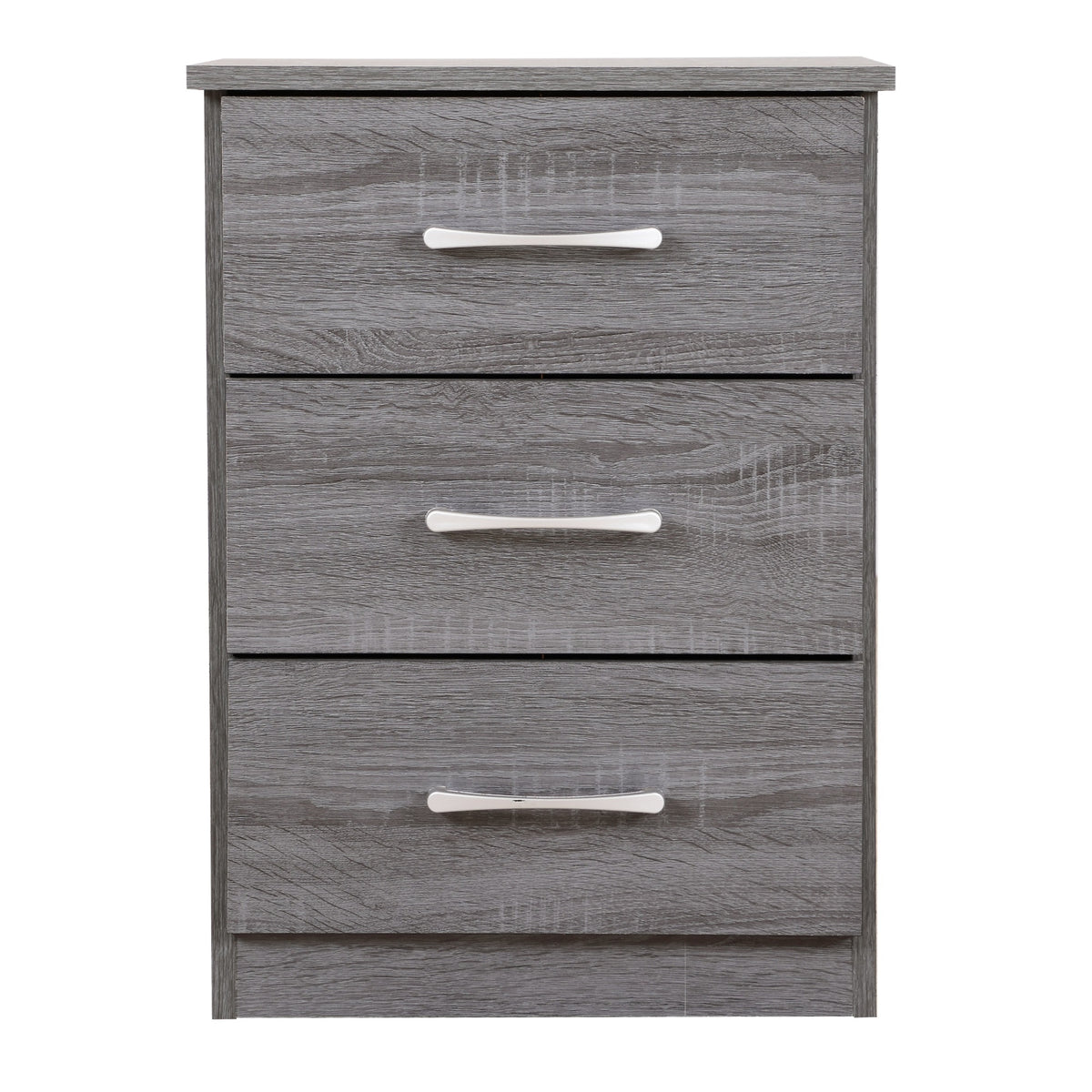 Boston 3Drawer Gray Nightstand (24 In. H X 16 In. W X 18 In. D)